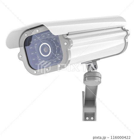 White Security Surveillance Camera, 3D rendering 116000422
