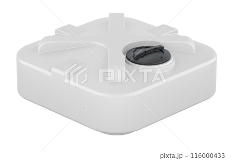 White Flat Plastic Water Storage Tank, 3D rendering White Flat Plastic Water Storage Tank, 3D rendering 116000433