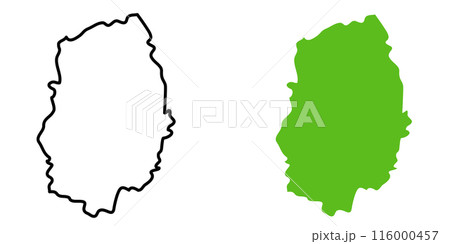 シンプルな日本の岩手県の地図のアイコンイラスト 116000457