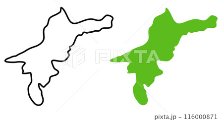 シンプルな日本の愛媛県の地図のアイコンイラスト シンプルな日本の愛媛県の地図のアイコンイラスト 116000871