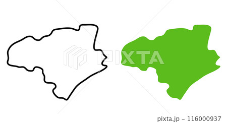 シンプルな日本の徳島県の地図のアイコンイラスト 116000937