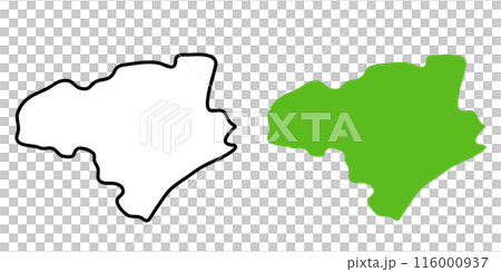 シンプルな日本の徳島県の地図のアイコンイラスト 116000937