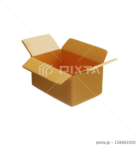 Vector illustration of an open delivery box on an isolated background. Vector illustration of an open delivery box on an isolated background. 116001020