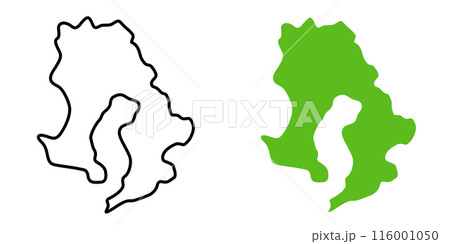 シンプルな日本の鹿児島県の地図のアイコンイラスト シンプルな日本の鹿児島県の地図のアイコンイラスト 116001050