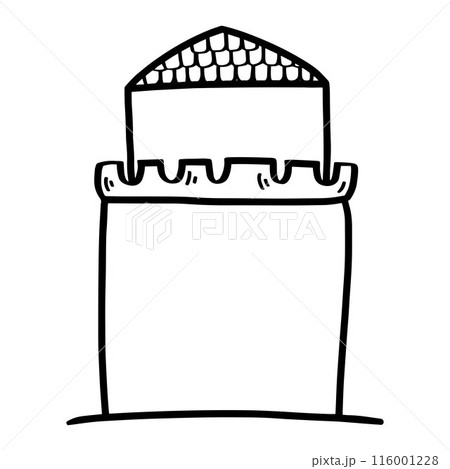 cartoon black and white sketch of a majestic castle with a pointed roof cartoon black and white sketch of a majestic castle with a pointed roof 116001228