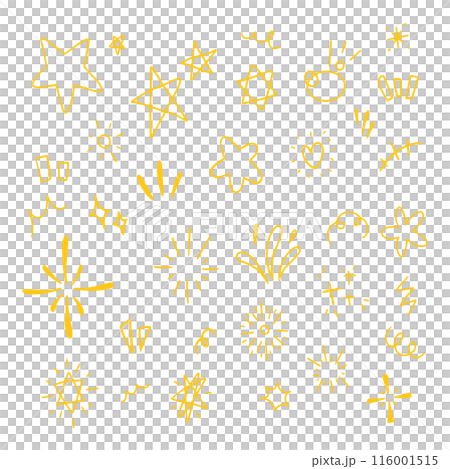 Various star and sparkle doodle hand drawn for element and illustration 116001515