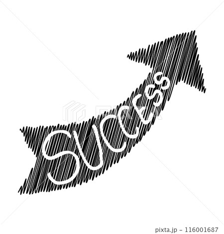 Doodle success arrow symbol hand drawn with scribble Doodle success arrow symbol hand drawn with scribble 116001687