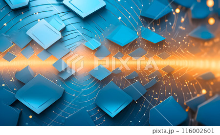 CG背景イラスト 抽象的な青いデジタルのアブストラクト CG背景イラスト 抽象的な青いデジタルのアブストラクト 116002601