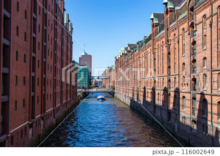 Hamburg, Germany. View of famous Speicherstadt warehouse district. Hamburg, Germany. View of famous Speicherstadt warehouse district. 116002649