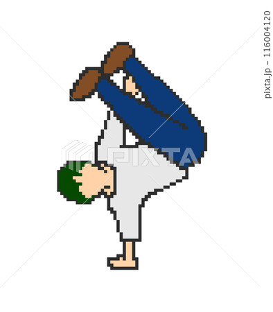 ブレイクダンス男性_ドット絵(白服) 116004120