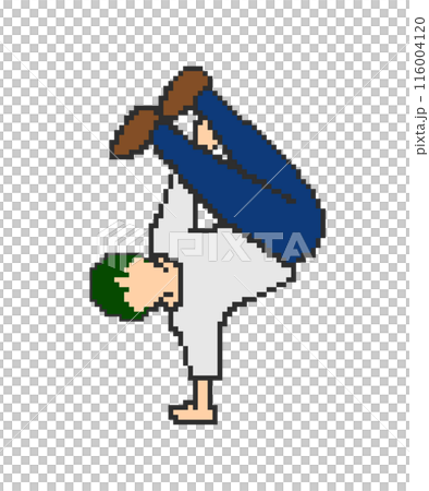 ブレイクダンス男性_ドット絵(白服) 116004120