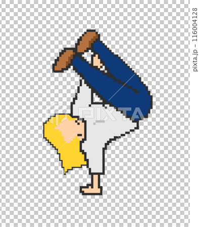 ブレイクダンス女性_ドット絵(黄色い髪) ブレイクダンス女性_ドット絵(黄色い髪) 116004128