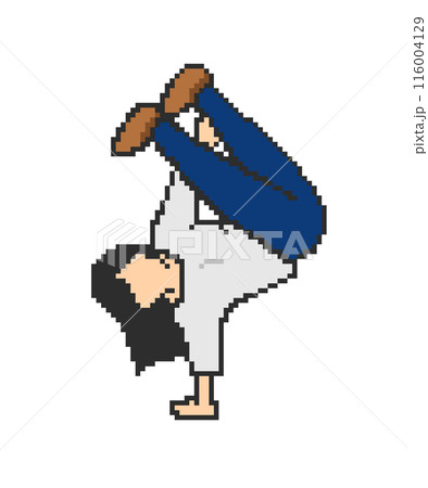 ブレイクダンス女性_ドット絵(白服) 116004129