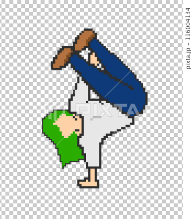 霹靂舞女人_像素藝術（綠色頭髮） 116004134