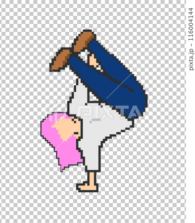 Breakdancing woman_pixel art (pink hair) 116004144