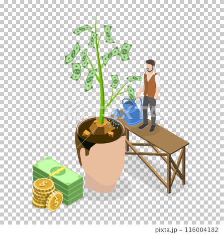 3D Isometric Flat  Illustration of Financial Investment. Item 2 116004182