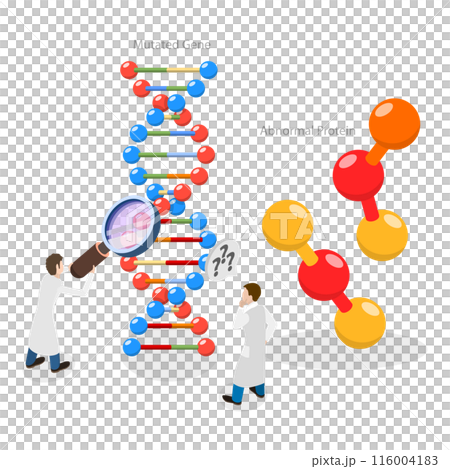 3D Isometric Flat  Illustration of Genetic Mutation. Item 1 116004183