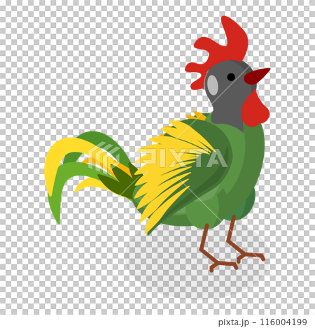 3D Isometric Flat  Set of Chickens. Item 3 116004199