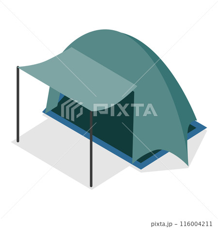 3D Isometric Flat  Set of Camping Travel Tents. Item 2 116004211