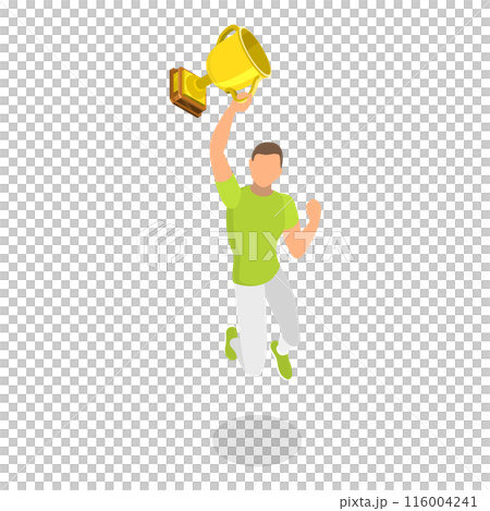 3D Isometric Flat  Set of Success, Triumph and Victory. Item 6 116004241