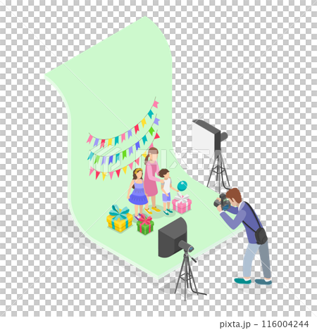 3D Isometric Flat  Illustration of Photo Studio. Item 5 116004244