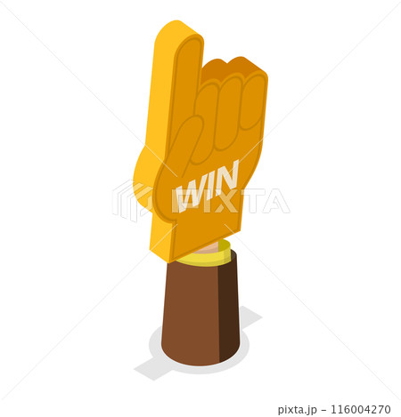 3D Isometric Flat  Set of Colorful Foam Hands. Item 3 116004270