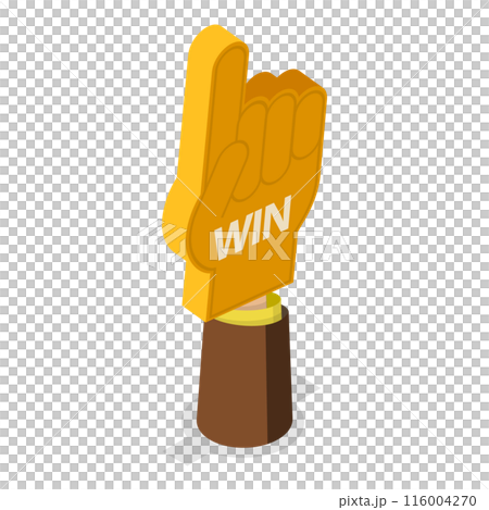 3D Isometric Flat  Set of Colorful Foam Hands. Item 3 116004270