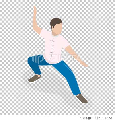 3D Isometric Flat  Set of Tai Chi. Item 6 116004278