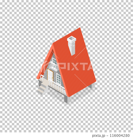 3D Isometric Flat  Set of Lodges. Item 3 116004280