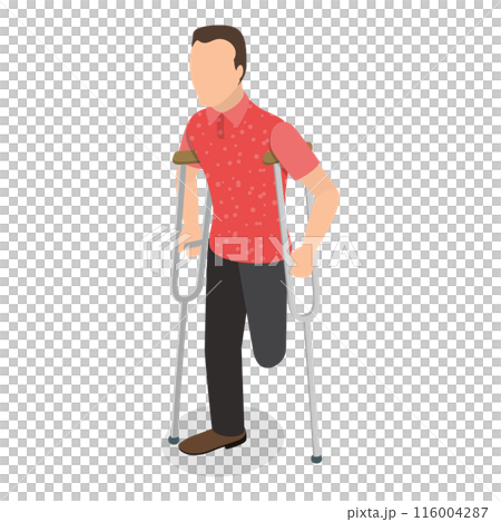 3D Isometric Flat  Illustration of People with Different Types Of Disabilities. Item 2 116004287