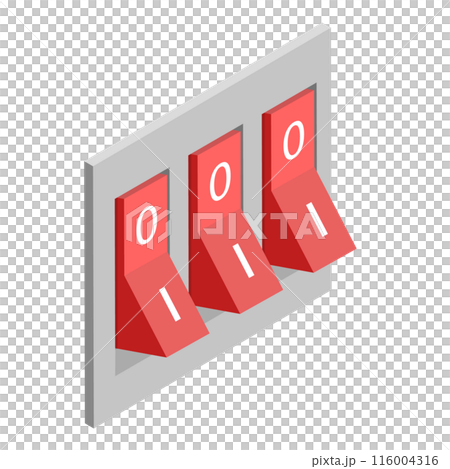 3D Isometric Flat  Set of Electric Breakers. Item 3 116004316