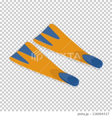 3D Isometric Flat  Set of Scuba Diving Equipment. Item 2 116004317