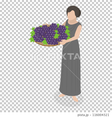 3D Isometric Flat  Set of Ancient Roman Characters. Item 5 116004321