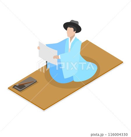 3D Isometric Flat Illustration of Korean Traditions. Item 2 3D Isometric Flat Illustration of Korean Traditions. Item 2 116004330