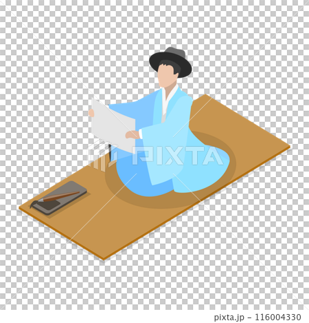 3D Isometric Flat  Illustration of Korean Traditions. Item 2 116004330