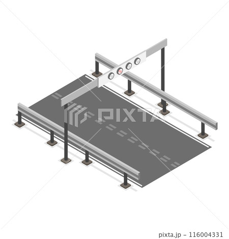 3D Isometric Flat  Illustration of Electronic Tolls. Item 2 116004331