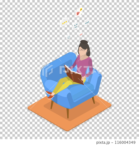 3D Isometric Flat  Illustration of Introvert Vs Extravert. Item 1 3D Isometric Flat  Illustration of Introvert Vs Extravert. Item 1 116004349