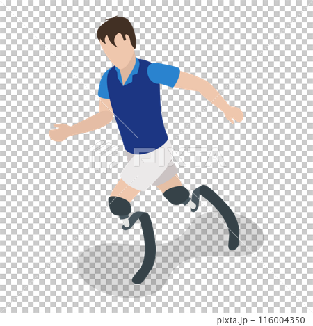 3D Isometric Flat  Set of Disabled Sportsmen. Item 3 116004350