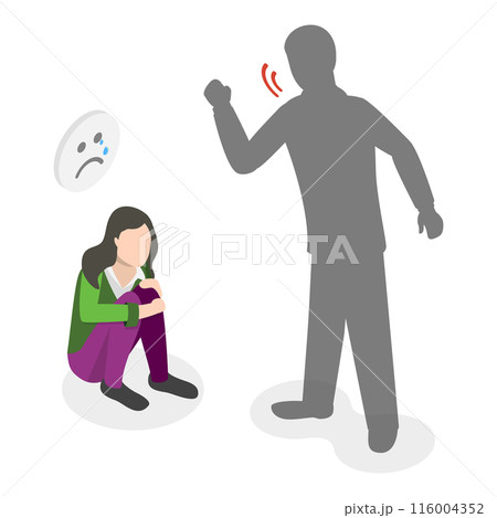 3D Isometric Flat  Illustration of Sychology or Psychiatric Poblem. Item 6 116004352