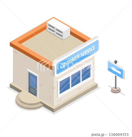 3D Isometric Flat  Set of Railway Station Elements. Item 6 116004353
