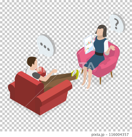 3D Isometric Flat Illustration of TV Interview. Item 2 3D Isometric Flat Illustration of TV Interview. Item 2 116004357