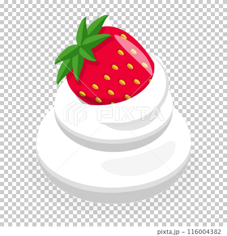 3D Isometric Flat  Set of Whipped Cream with Berries. Item 3 116004382