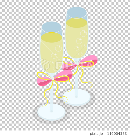3D Isometric Flat  Set of Wedding Elements. Item 4 116004388