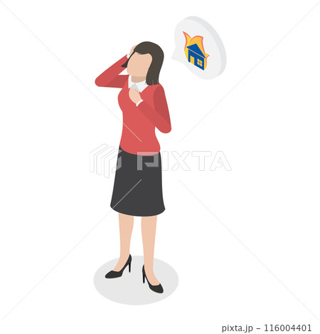 3D Isometric Flat  Illustration of OCD. Item 4 116004401