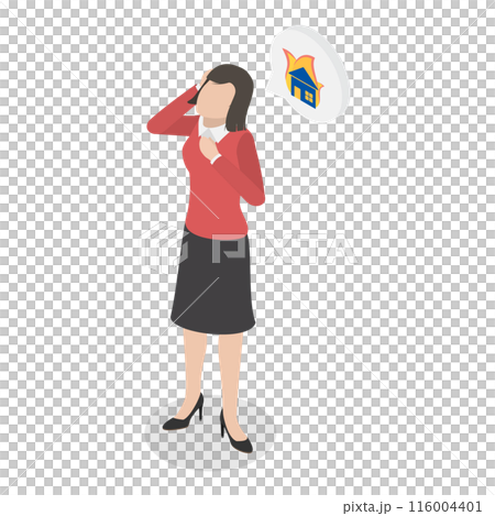 3D Isometric Flat  Illustration of OCD. Item 4 116004401