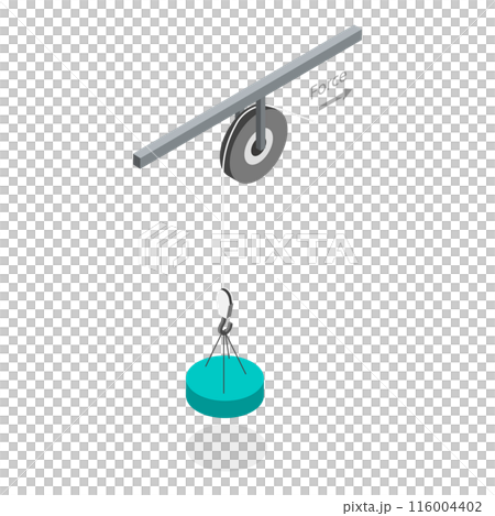 3D Isometric Flat Illustration of Pulley Types. Item 4 3D Isometric Flat Illustration of Pulley Types. Item 4 116004402