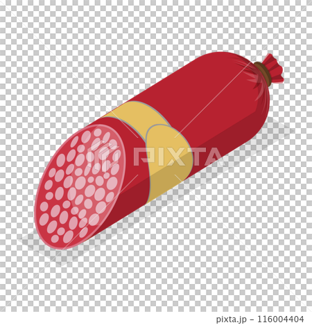 3D Isometric Flat  Set of Sausages and Meat Products. Item 3 116004404