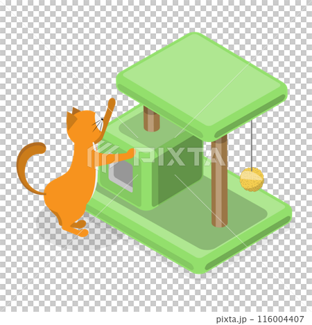 3D Isometric Flat Set of Wild And Domestic Animals With Homes. Item 1 3D Isometric Flat Set of Wild And Domestic Animals With Homes. Item 1 116004407