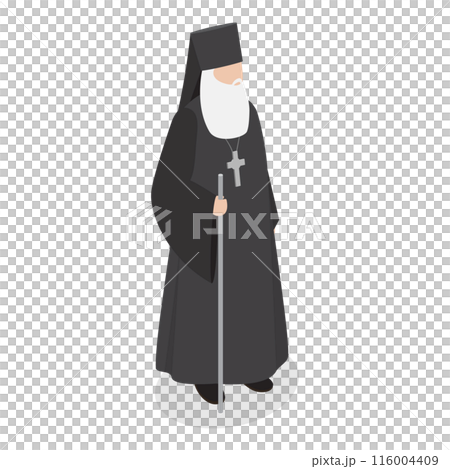 3D Isometric Flat  Set of Religious Leaders. Item 4 116004409
