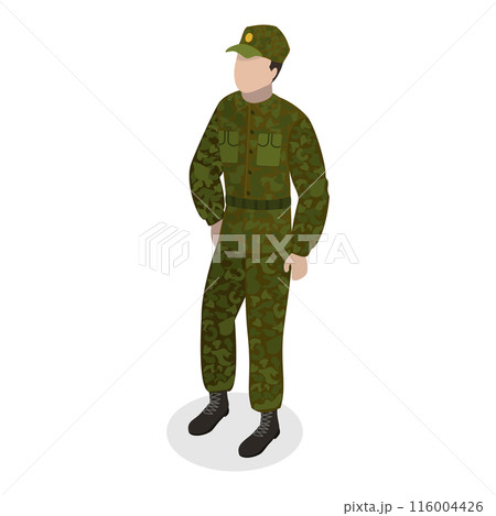 3D Isometric Flat  Set of Military People. Item 8 116004426